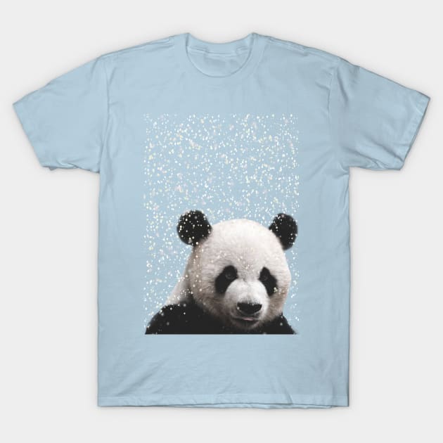 Cuteness Overload Panda Snow T-Shirt by LanaBanana